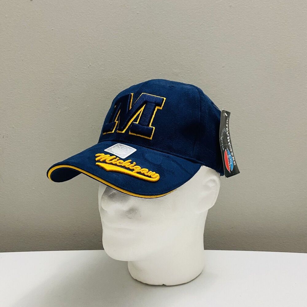 Vintage NOS Michigan Wolverines Adjustable Strapback Hat Cap by City Hunter NWT